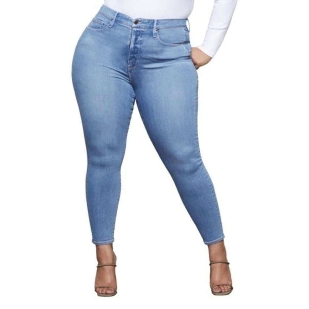 Good American Good‎ Legs Crop Notched High Waist Ankle Skinny Jeans Blue 260 24